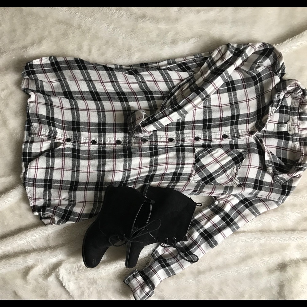 Flannel button down dress